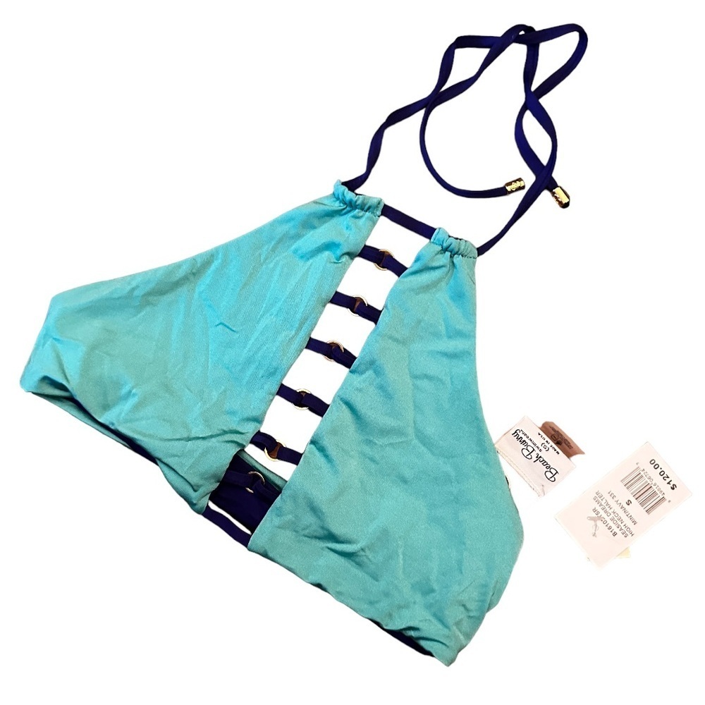 Beach Bunny Seaside Dreams High Neck Halter Bikini Top nwt